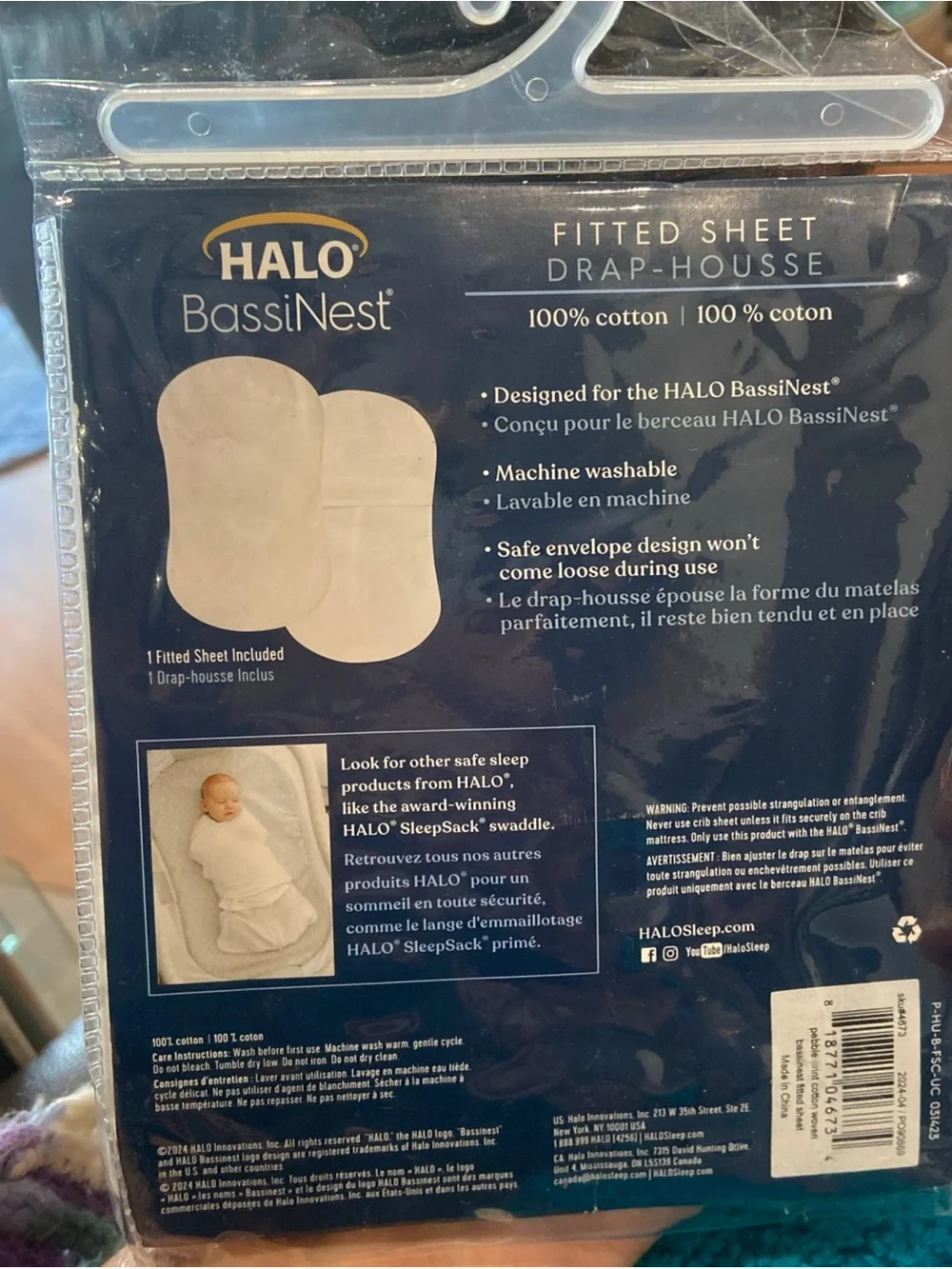 HALO Bassinest Fitted Sheet Gray Pebble Print 100% Cotton NIP Baby Bedding